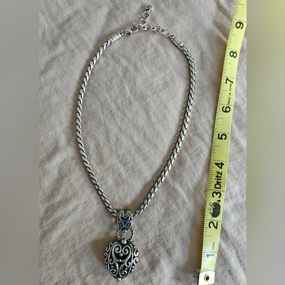 Brighton Vintage Silver Heart Pendant Necklace - Picture 3 of 3